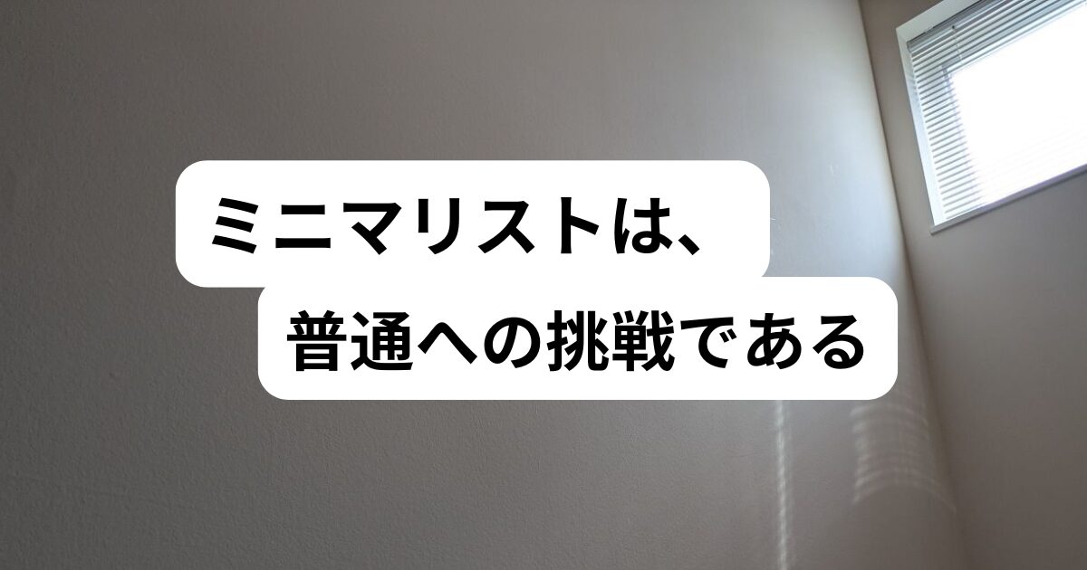 ミニマリスト、アンチテーゼ、生きづらい、反抗、ロック