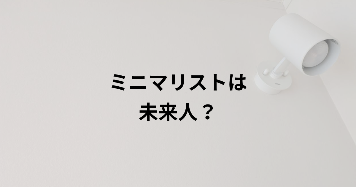 ミニマリストは未来人